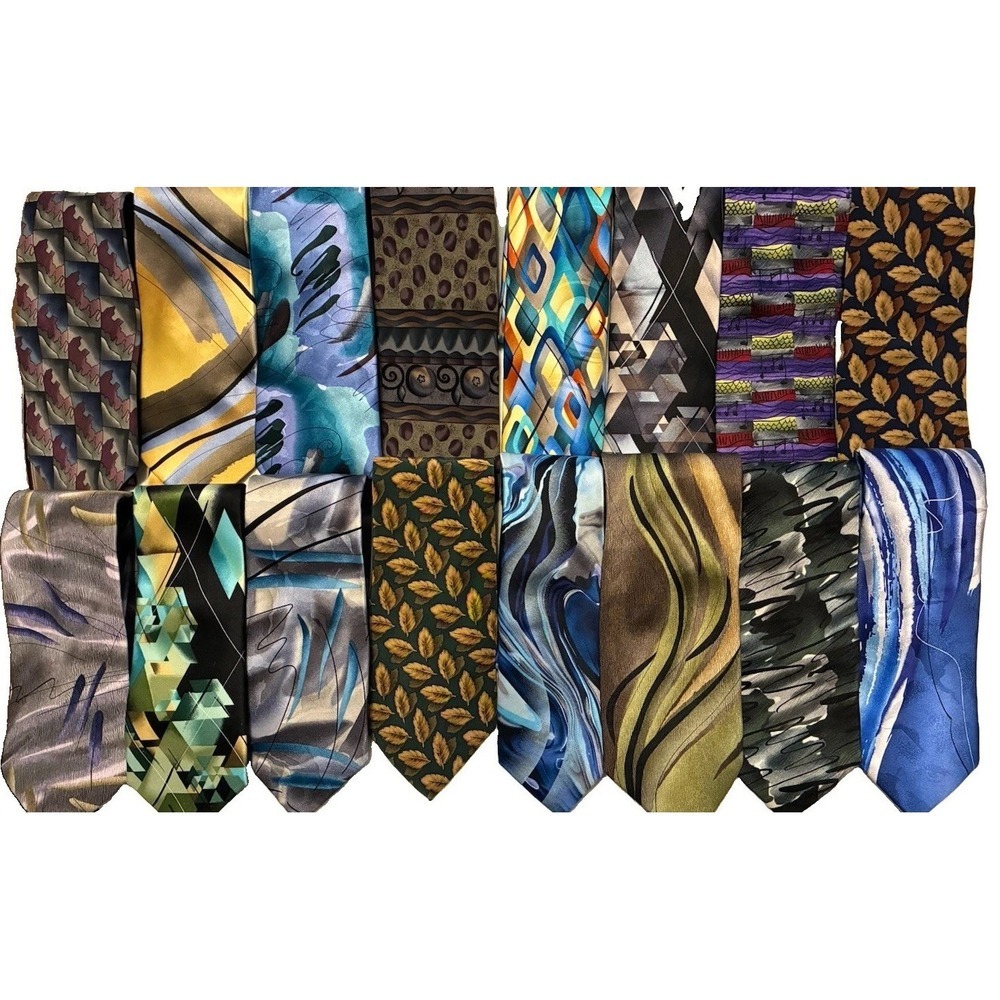 Lot 16 J Garcia Men's Silk NeckTies Abstract Art Grateful Dead Designer Vintage